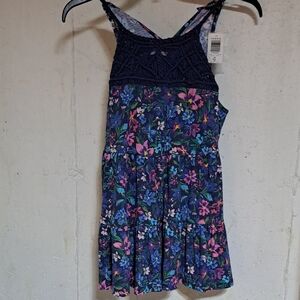 Torrid Navy Floral Crochet Dress